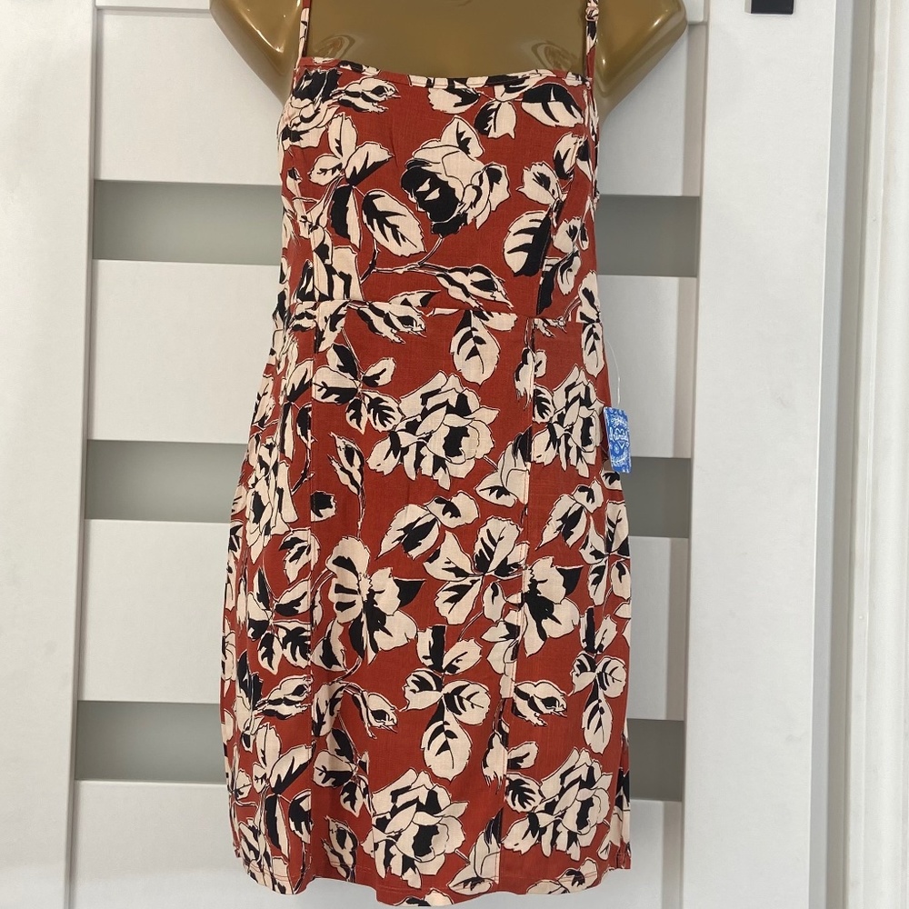 Free People Intimately Bring It Back Printed Slip Dress Floral Rust Size M